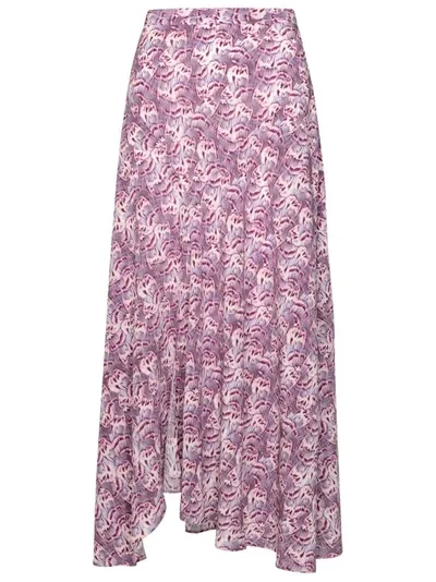 Isabel Marant Sakura Midi Silk Skirt In Pink In Purple