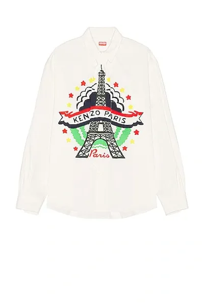 Kenzo Drawn Varsity Tie Shirt In White