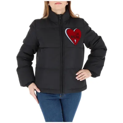 Pre-owned Moschino Jacke Love  253104 Gr S M L Xl+ Winterjacke Steppjacke Kapuze Warm In Schwarz