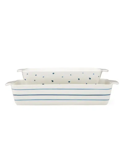 Lenox Blue Bay Rectangular Bakers 2-piece Set In White