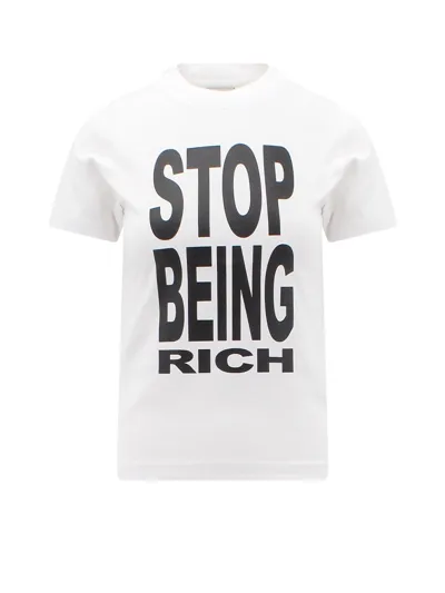 Vetements Slogan Printed T In White