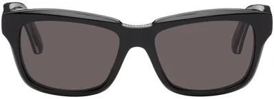 Balenciaga Black Weekend Rectangular Acetate Sunglasses In 001 Black