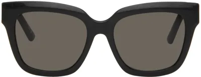 Balenciaga Black Square Sunglasses In 001 Shiny Black