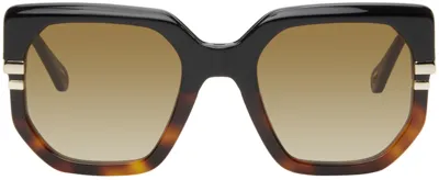 Chloé West Butterfly Bio-acetate Sunglasses In Black,brown