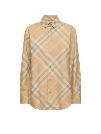 Burberry Check Cotton Knit Shirt In Default Title