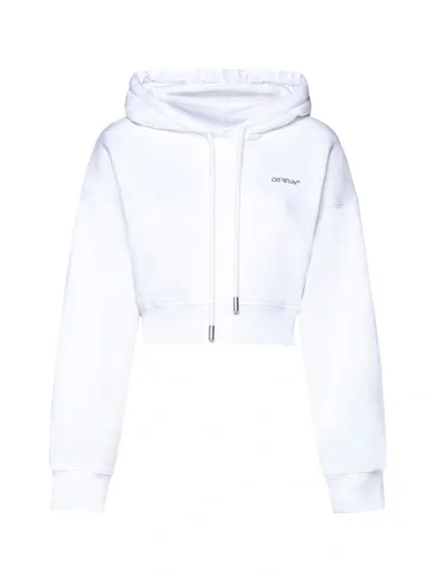 Off-white Sweatshirt In White Cotton In White Multicolor