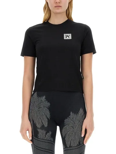 Palm Angels Pa Ski Club Cotton T-shirt In Nero