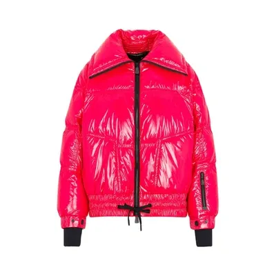 Moncler Zip-up Padded Jacket In Fucsia