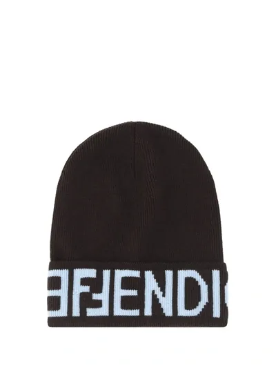 Fendi Beanie Hat In Nero