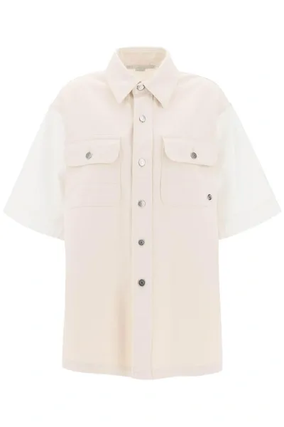 Stella Mccartney Oversized Utility Denim Shirt In Multicolor