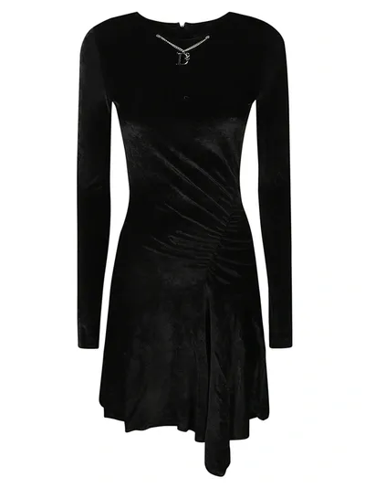 Dsquared2 Drapped Mini Dress In Nero