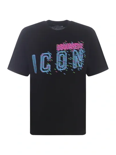 Dsquared2 Icon-print Cotton T-shirt In Nero