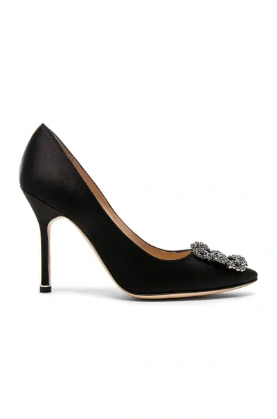 Manolo Blahnik Hangisi 105 Satin Pumps In Black