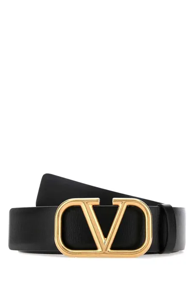 Valentino Garavani Valentino Vlogo Signature Buckled Belt In Black