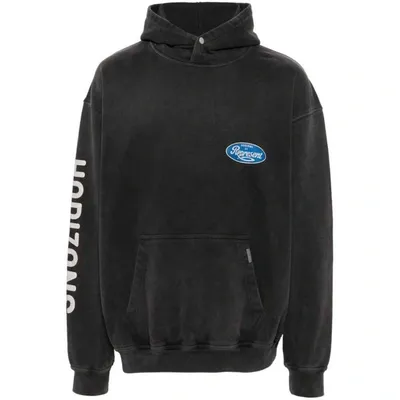 Represent Logo-print Cotton Hoodie In Black