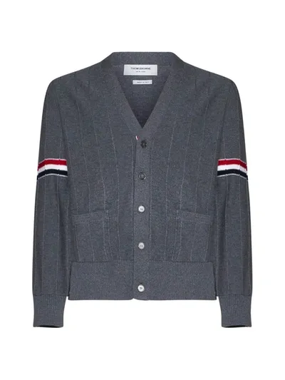 Thom Browne Cardigan In Med Grey