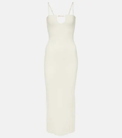 Jacquemus La Robe Sierra Bretelles Midi Dress In White