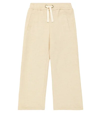 Chloé Kids' Cotton Fleece Sweatpants In Beige