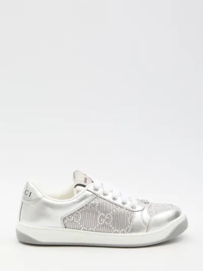 Gucci Screener Gg Sneakers In Silver