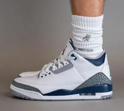 Pre-owned Nike Air Jordan 3 „midnight Navy“ Neu Eu45 Us11 Weiss Blau Grau No Dunk 1,2,4,5