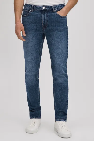 Reiss Calik-washed Slim Fit Jeans In Mid Blue Wash