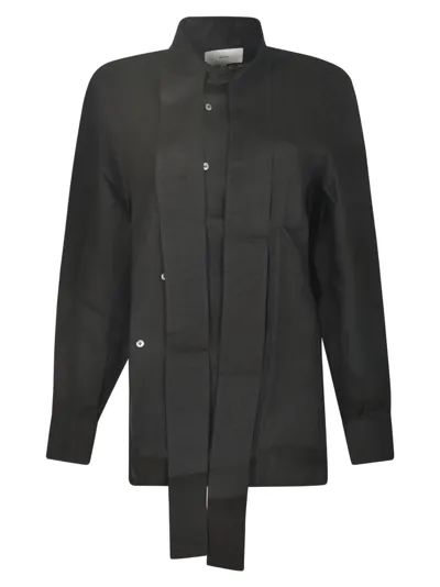 Setchu Scarfed Shirt In Black