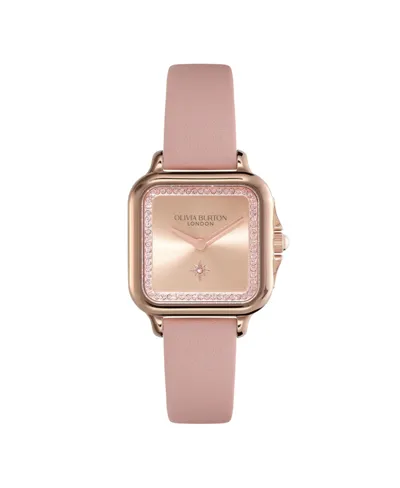 Olivia Burton Women's Grosvenor Mellow Rose Leather Watch 28mm