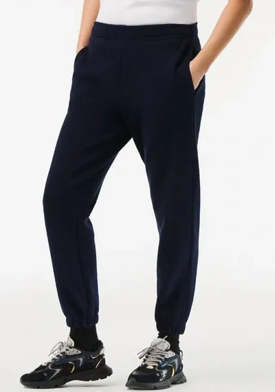 Lacoste High-waist Cotton Track Pant In Blue