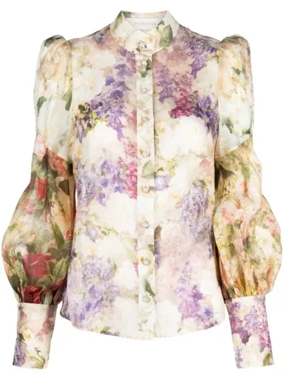 Zimmermann Sensory Floral-print Blouse In Multi