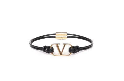 Valentino Garavani Vlogo Detailed Bracelet In Black