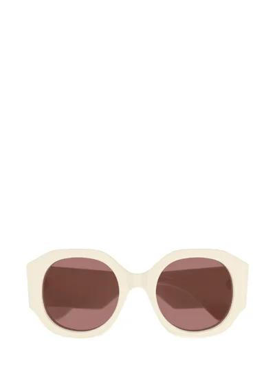 Chloé Eyewear Round Frame Sunglasses In White