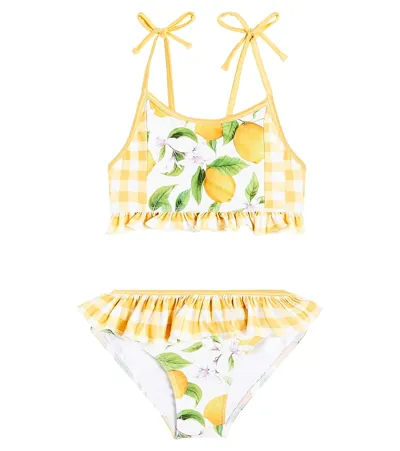 Suncracy Kids' Malaga Printed Bikini In Yellow