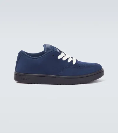 Kenzo Dome Suede Sneakers In Dark Blue