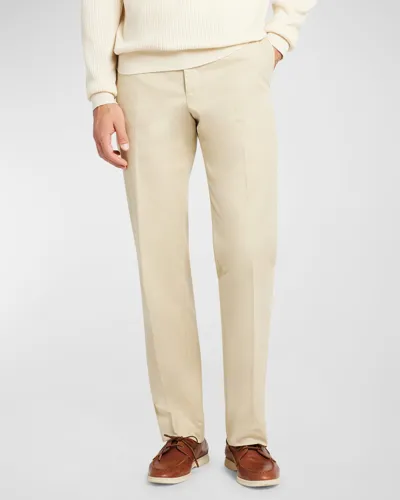 Loro Piana Merse Straight-leg Cotton-gabardine Trousers In Neutrals