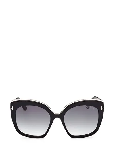 Tom Ford Eyewear Butterfly Frame Sunglasses In Black