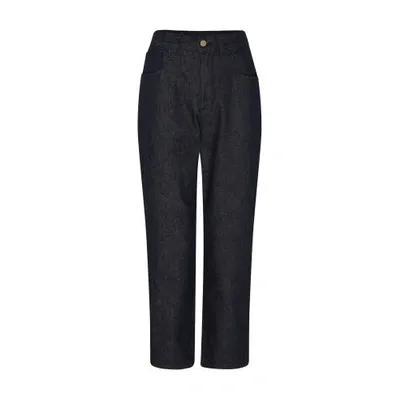 Moncler Cropped Denim Jeans In Navy