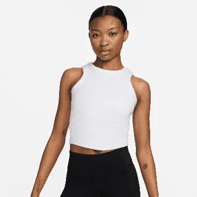 Nike Women's One Fitted Dri-fit Cropped Tank Top In White