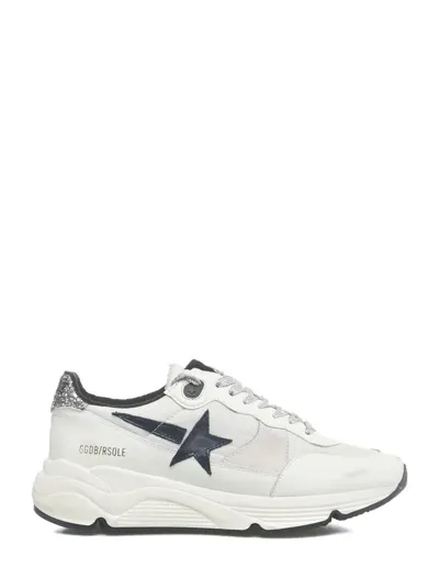 Golden Goose Running Sole Nylon Leather Sneakers In Optic White/white