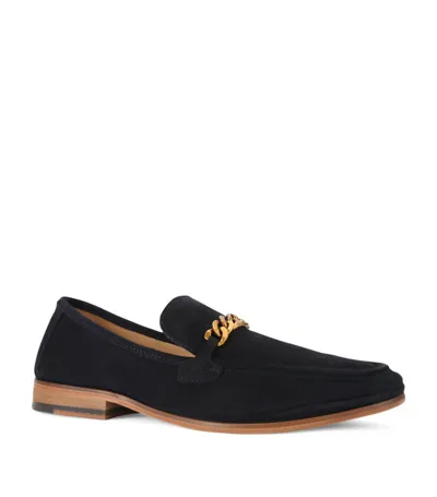 Kurt Geiger Suede Luca Loafers In Navy