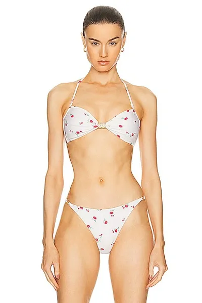 Ganni Bandeau Bikini Top In Tofu