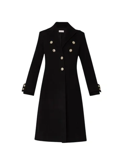 Liu •jo Notched-collar Single-breasted Coat In Black