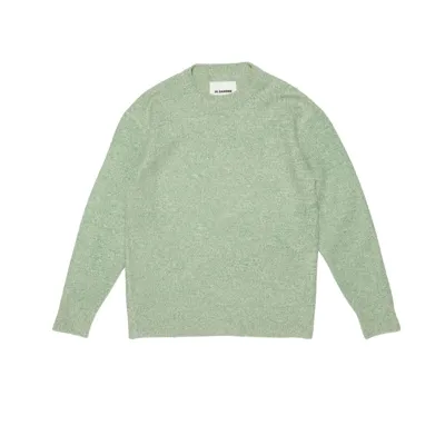 Jil Sander Crewneck Ribbed Jumper In Green