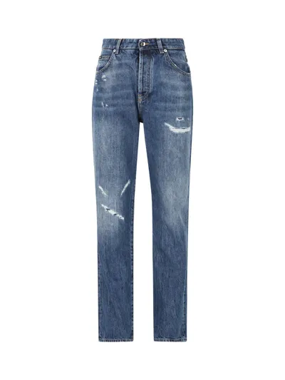 Dolce & Gabbana Ripped Jeans In Blue