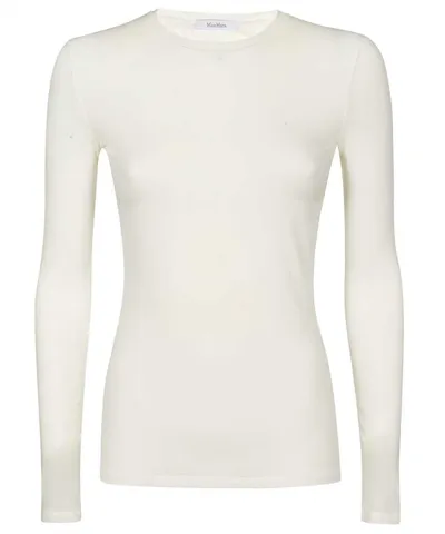 Max Mara Gazza Long Sleeve Top In White