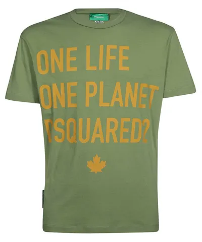 Dsquared2 Logo Cotton T-shirt In Green