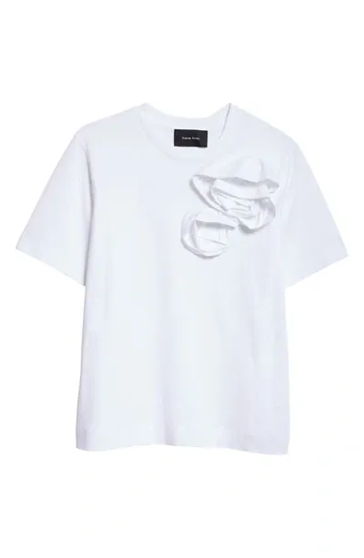 Simone Rocha Pressed Rose Applique Short-sleeve Boy T-shirt In White