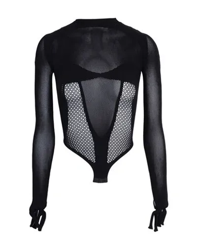 Gcds Seamless Long-sleeve Bodysuit In Black