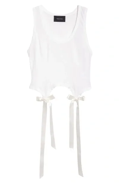 Simone Rocha White Easy Tank Top In Ivory