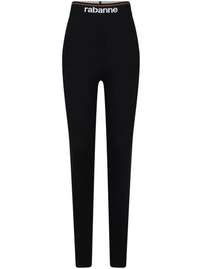 Rabanne Leggings With Bodyline Logo Band In Black