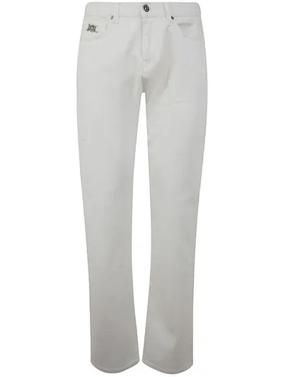 Versace Non-stretch White Rinsed Denim Pant Clothing